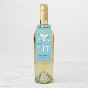 Étiquettes Pour Bouteilles Allumons les bougies   Un Hanukkah drôle