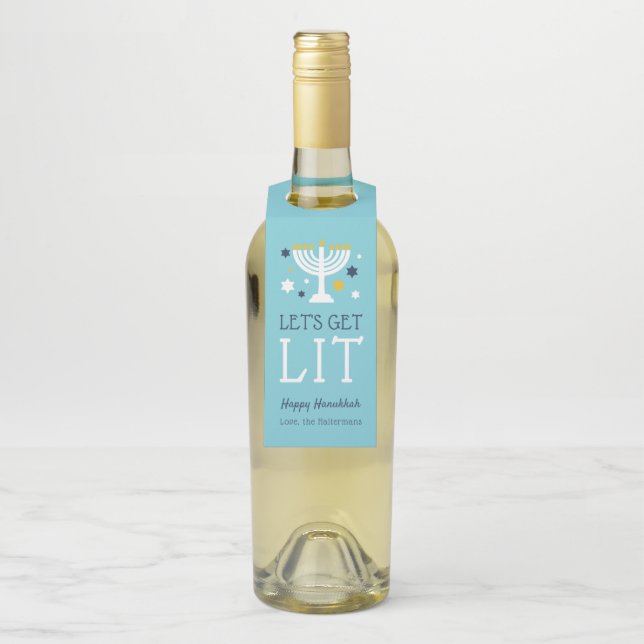 Étiquettes Pour Bouteilles Allumons les bougies | Un Hanukkah drôle (Sur bouteille)