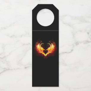 Étiquettes Pour Bouteilles Angel Fire Heart with Wings