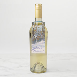 Étiquettes Pour Bouteilles Aquarelle de neige