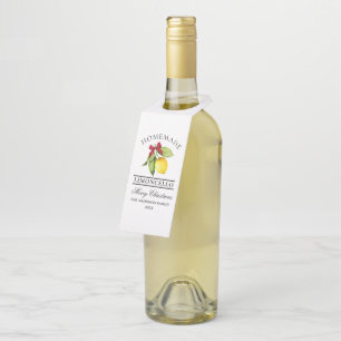 Étiquettes Pour Bouteilles Aquarelle Lemon fait maison Limoncello Noël