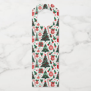 Étiquettes Pour Bouteilles Arbre de Noël, cadeaux, sucre de canne