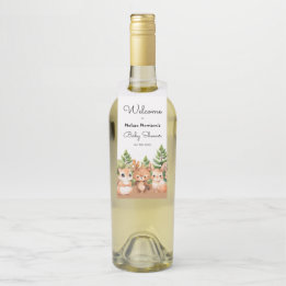 Étiquettes Pour Bouteilles Baby Shower pour Petit Garçon en Décor de Forêt
