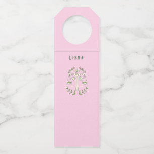 Étiquettes Pour Bouteilles Balance rose, zodiaque, signe du zodiaque