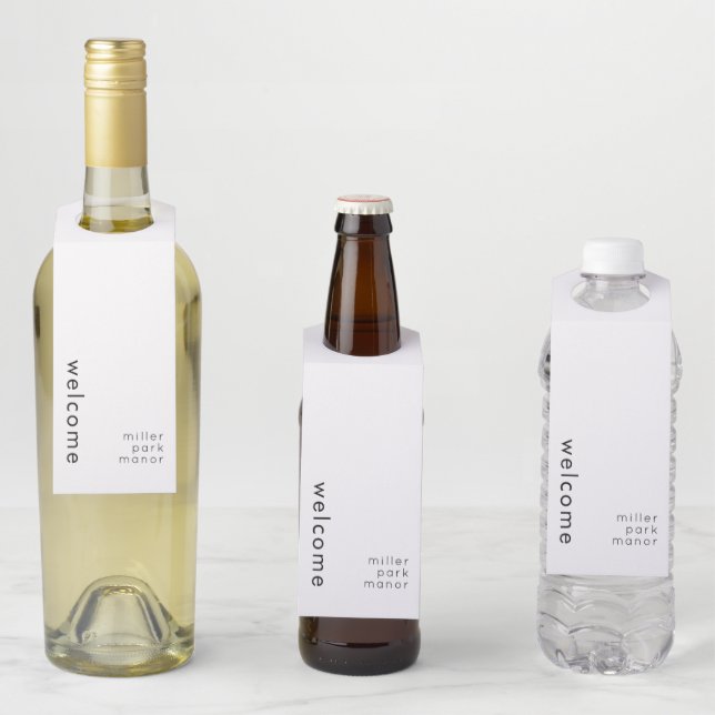 Étiquettes Pour Bouteilles Balise de fermeture de bouteille blanche de bienve (En situation)