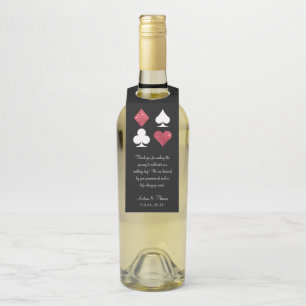 Étiquettes Pour Bouteilles Balise rouge Parties scintillant Vegas Mariage Wel