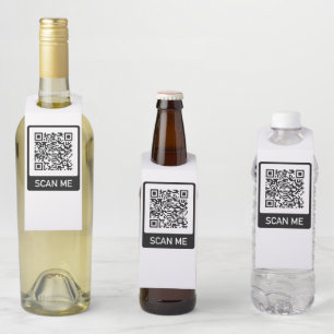 Étiquettes Pour Bouteilles Balises de cintre personnalisé du code QR