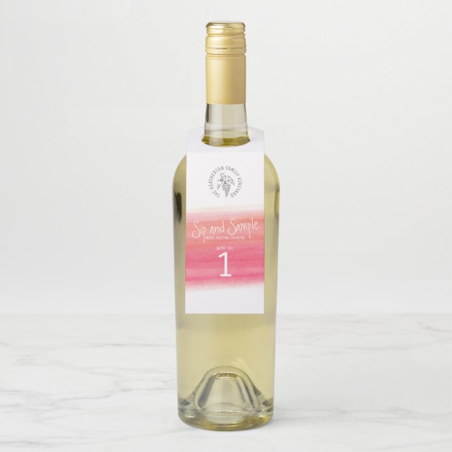 Étiquettes Pour Bouteilles Balises numériques de la bouteille de vin rouge (Sur bouteille)