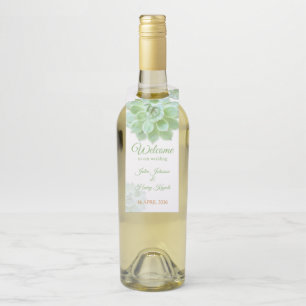 Étiquettes Pour Bouteilles Beau Mariage Succulent Sage