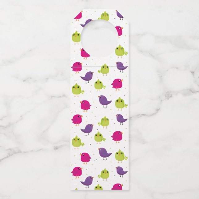 Étiquettes Pour Bouteilles Beaux oiseaux colorés (Devant)