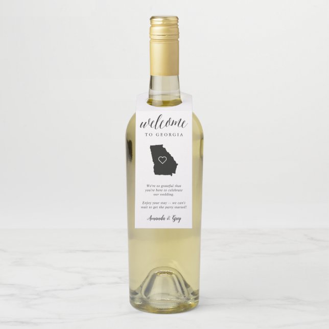 Étiquettes Pour Bouteilles Bienvenue au Mariage d'État de Géorgie (Sur bouteille)