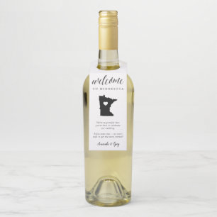 Étiquettes Pour Bouteilles Bienvenue au Mariage d'État du Minnesota