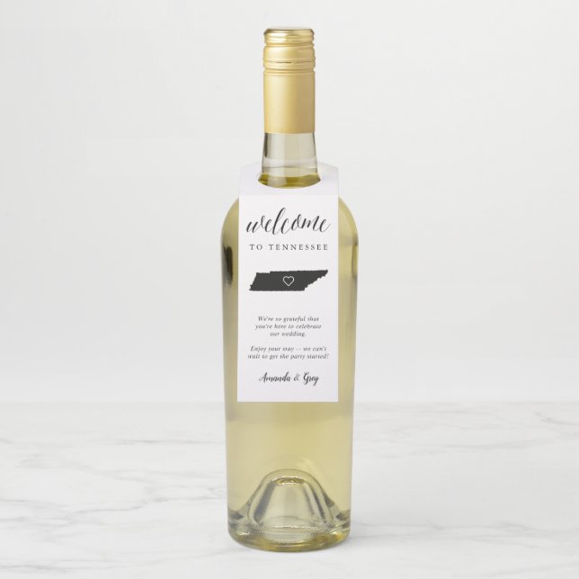 Étiquettes Pour Bouteilles Bienvenue au Mariage d'état du Tennessee (Sur bouteille)