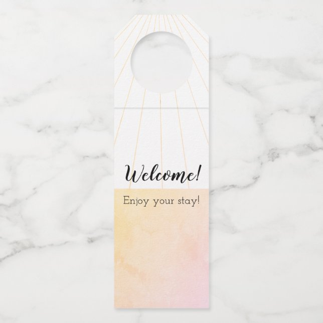 Étiquettes Pour Bouteilles Bienvenue, Bravo ! Profitez de votre séjour ! 4820 (Devant)