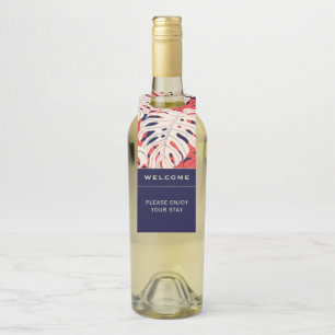 Étiquettes Pour Bouteilles Bienvenue Feuille de palme tropicale Bot de l