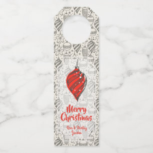 Étiquettes Pour Bouteilles Black Vintage Noël Arbre de Noël Ornements