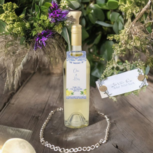 Étiquettes Pour Bouteilles Bleu Marocain Tags de cintre avec citron