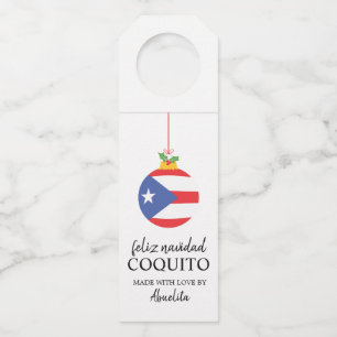 Étiquettes Pour Bouteilles Boisson de Noël Tropicale au Coco Coquito