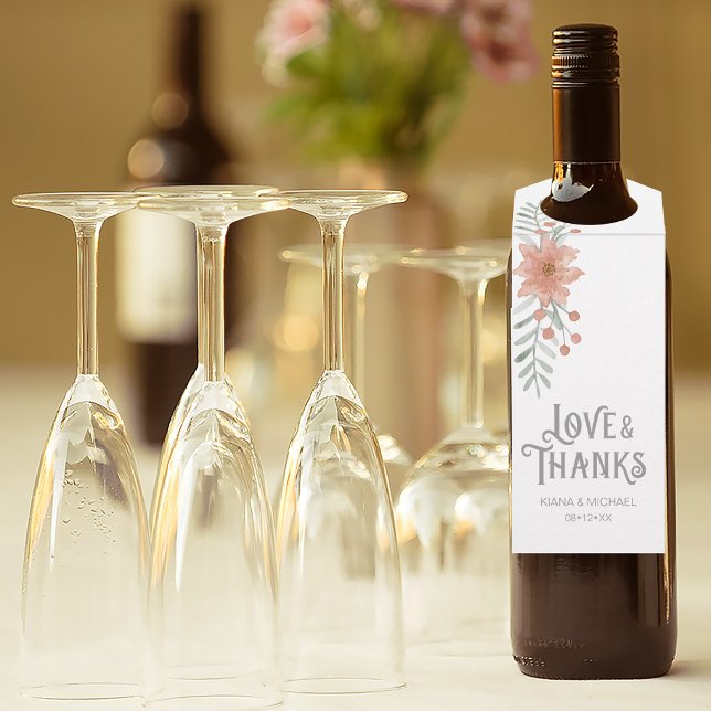 Étiquettes Pour Bouteilles Bouquet d'aquarelle ID654 (Wine Bottle In Situ)