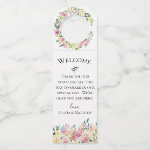 Étiquettes Pour Bouteilles Bouquet floral en pastel