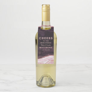 Étiquettes Pour Bouteilles Bourgogne & Rose Mariage or Cheveux & Merci