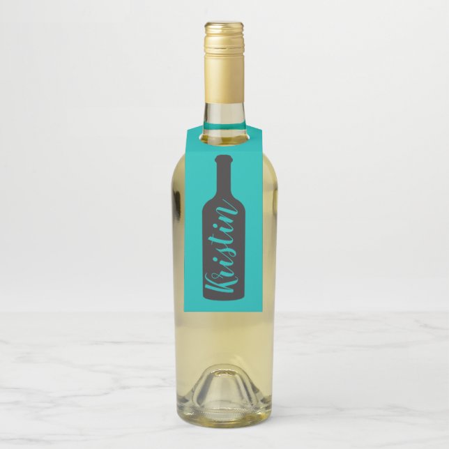 Étiquettes Pour Bouteilles Bouteille de vin Cadeau Étiquette, Silhouette (Sur bouteille)