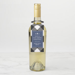 Étiquettes Pour Bouteilles Buffalo Check Plaid Noël cadeau personnalisé