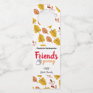 Étiquettes Pour Bouteilles Cadeau de Friendsgiving merci