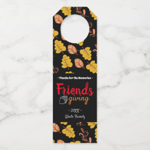 Étiquettes Pour Bouteilles Cadeau Friendsgiving Merci