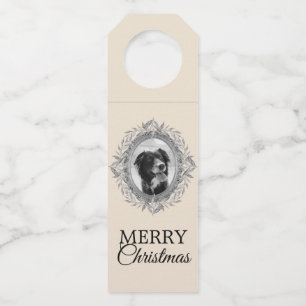 Étiquettes Pour Bouteilles Cadre photo argenté pour les fêtes de Noël