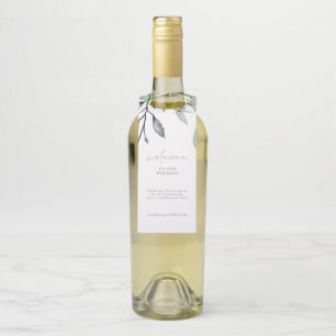 Étiquettes Pour Bouteilles Calligraphie Botanique Mariage Bienvenue