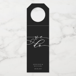 Étiquettes Pour Bouteilles Calligraphie Noir Simple Minimal WE faisons