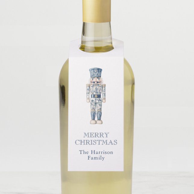 Étiquettes Pour Bouteilles Casse-noires de Noël en Chinoiserie Bleu et Blanc (Créateur téléchargé)