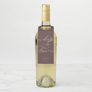 Étiquettes Pour Bouteilles Célébration de fête de signature brun chocolat