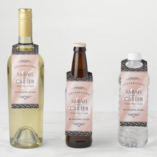 Étiquettes Pour Bouteilles Célébration élégante du 46e anniversaire de mariag