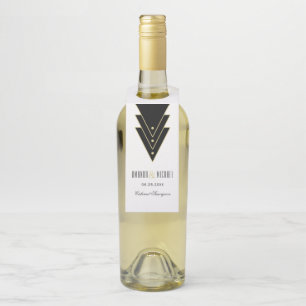 Étiquettes Pour Bouteilles Célébration Moderne Art Déco Smoking