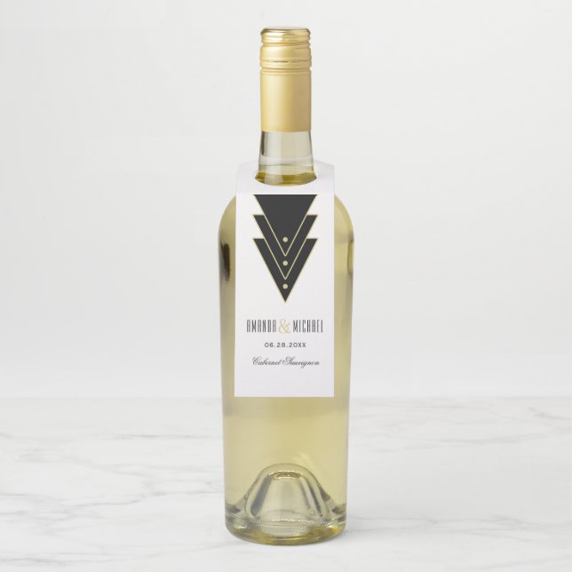 Étiquettes Pour Bouteilles Célébration Moderne Art Déco Smoking (Sur bouteille)