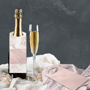 Étiquettes Pour Bouteilles Cheers Rose or moderne en marbre ID816