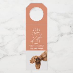 Étiquettes Pour Bouteilles Chien de Noël drôle ruff année simple moderne
