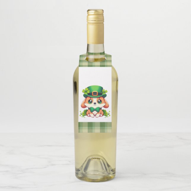 Étiquettes Pour Bouteilles Chiot de la Saint-Patricks (Sur bouteille)