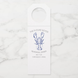 Étiquettes Pour Bouteilles Coastal Lobster Wedding Rehearsal Dinner Sticker