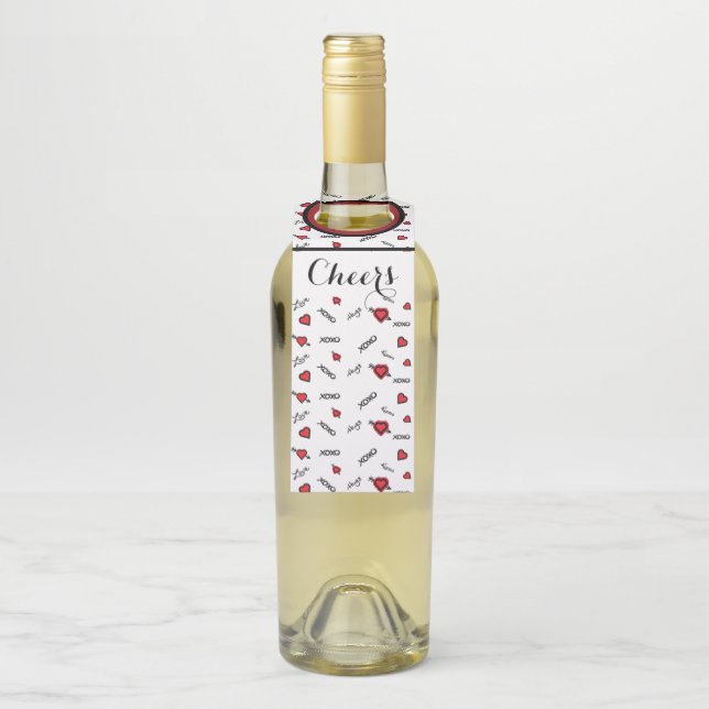 Étiquettes Pour Bouteilles Conception d'amour XOXO (Sur bouteille)