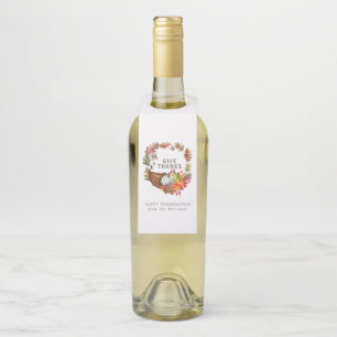 Étiquettes Pour Bouteilles Cornucopia Fall Botanical Thanksgiving