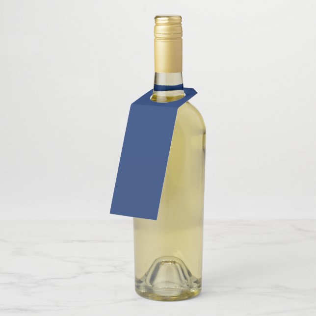 Étiquettes Pour Bouteilles Couleur solide bleue royale (Incliné)