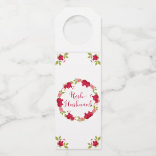 Étiquettes Pour Bouteilles Couronne de fleurs de grenade pour le Nouvel An de
