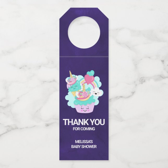 Étiquettes Pour Bouteilles Cupcake mignonne et Merci de crème glacée appétiss (Devant)