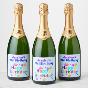 Etiquettes Joyeux Anniversaire Pour Bouteilles De Vin Et De Champagne Zazzle Fr