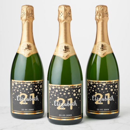 Etiquettes Pour Bouteilles De Champagne 21e Anniversaire De La Parties Scintillant Des Dia Zazzle Fr