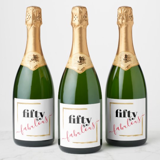 Etiquettes Pour Bouteilles De Champagne Elegant 50e Anniversaire 50 Et Or Fabuleux Zazzle Fr