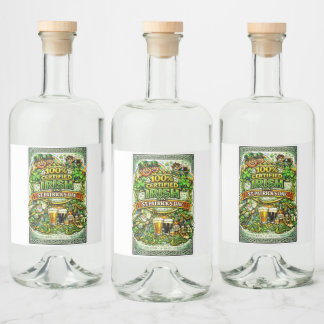 Étiquettes Pour Bouteilles De Liqueur 100% Irlandais... le jour de la Saint-Patrick !